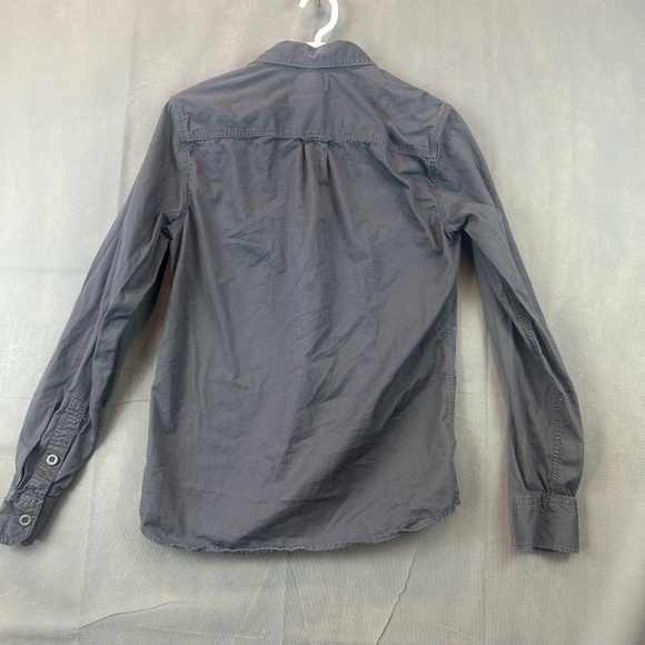 Converse Shirt Men Small Gray 100% Cotton Long Sleeve Pocket Collar Button Down - Picture 5 of 10